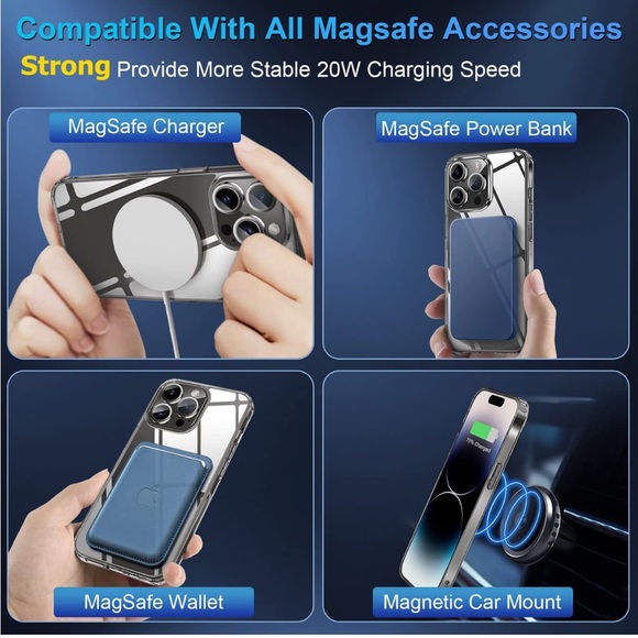 iPhone 14 Pro Case Clear Compatible with MagSafe - Picture 8 of 9